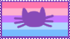 a catgender flag stamp with purple edges